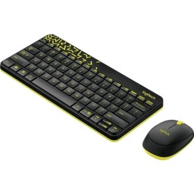 Resim Logitech MK240 Siyah - Sarı Kablosuz Klavye Mouse Set 920-008215 