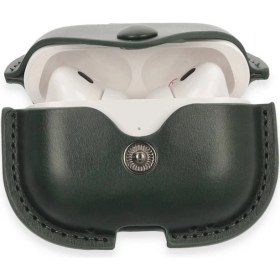 Resim Apple Airpods Pro 2 (2.nesil) Çanta Deri Kılıf - Haki Yeşil 