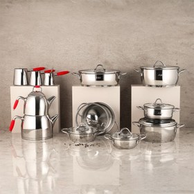 Resim Aryıldız Solo 21 Parça Kırmızı Çelik Çeyiz Seti 