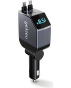 Resim Fastbuy Dream011 Gri Pd Hızlı Şarj Cihazı 4ü 1 Arada Tip C Araba Adaptörü Gerilim Ekranı Evrensel Usb 
