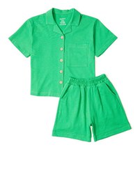 Resim Yeşil Unisex Çocuk Pijama Seti 