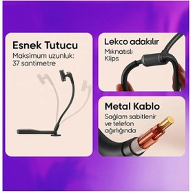 Resim Manyetik Silikon Boyun Telefon Tutucu Eller Serbest, Ayarlanabilir Ve Rahat Kullanım 1 ADET 