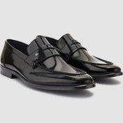 Resim %100 Hakiki Deri Siyah Rugan Erkek Klasik Ayakkabı Siyah 