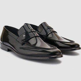 Resim %100 Hakiki Deri Siyah Rugan Erkek Klasik Ayakkabı Siyah 