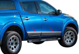 Resim OMSA Mitsubishi L200 Krom Yan Kapı Çıtası 4 Parça 2019-2024 Arası 