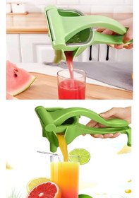 Resim Manuel Plastik Meyve Portakal Karpuz Limon Sıkacağı Kollu Sebze Suyu Sıkma Limonata Aparatı Aleti Yeşil 