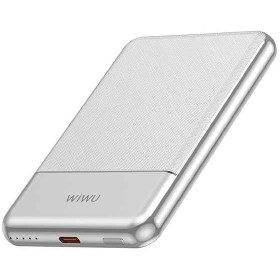 Resim Wiwu Wi-P088 LED Işık Göstergeli PD 20W Kablosuz Powerbank 5000mAh 15W - Gümüş 