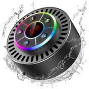 Resim Hombey T5 Siyah Ipx7 Su Geçirmez Banyo Hoparlörü - Bt 5.2, Fm Radyo, Led Saat, Toz Ve Darbe Dayanıklı, 5w, 15m Mesafe 