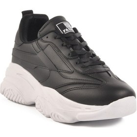 Resim Siyah Beyaz Bağcıklı Kadın Sneaker Drk171 G Siyah-beyaz 