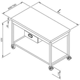 Resim Çalışma Tezgahı Taban Raflı Tek Çekim Hareketli 190x7 Cm 