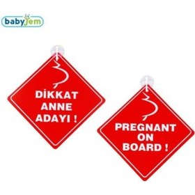 Resim Babyjem Vakumlu Araba Cam Yazısı Dikkat Anne Adayı 