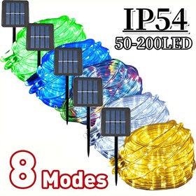 Resim OKAL KIRMIZI DOĞU GÜNEŞ ENERJILI LED HALAT IŞIKLARI, IP54 SU Geçirmez Açık Hava Peri Işıkları 8 Mod ile, Çok Renkli Değişen PVC Bahçe Yolu Aydınlatması Noel, Cadılar Bayramı ve Mevsim Dekorasyonları için, Açık Hava Aydınlatma | Spor Halat Işık | Güneş Şarj Işıkları, Dekorasyon Işıkları 
