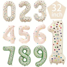 Resim 1 Set 81.28 cm Sayılı Balonlar, 50 Renkli Pompom, Alüminyum Folyo Balonlar, Doğum Günü, Düğün, Yıldönümü, Nişan, Sevgililer Günü, Yeni Yıl Kutlama Partisi Süsleme Malzemesi 