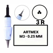 Resim H RUN GLOBAL 10 Adet ( Artmex - M3-R - 0.25mm -R3 ) Değiştirilebilir Kartuş Kalıcı Makyaj Ucu (İğne) 