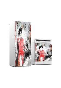 Resim Buzdolabı Ve Bulaşık Makinası Beyaz Eşya Sticker Kaplama Eyfel Kulesi Kadın 