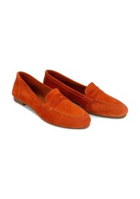 Resim Deery Hakiki Süet Deri Turuncu Kadın Babet Turuncu 