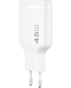 Resim Wiwu Wi-g034 Essen Slim Serisi Gan Tech Pd Hızlı Şarj Özellikli Şarj Başlığı 45w Beyaz 
