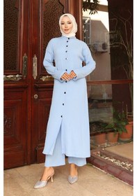 Resim Yaka Detaylı Uzun Takım Bebe Mavisi Bebemavisi 