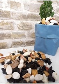 Resim Asenya Renkli Çakıl Taşı 5 Kg 1-2 Cm Saksı Dibi Teraryum Saksı Süs Vazo Dibi Dekoratif Dolomit Taş 