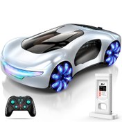 Resim MESIONDY 2.4GHz Kablosuz Jest Kontrollü LED Işıklar ve Müzikli Drift Araba, 360° Dönebilen & Yanal Kayma, USB Şarz Edilebili Lityum Pil Güdülmü Hareket Sensörlü Uzaktan Kumandalı Çocuk Oyuncak Arabası, İleri Geri 3 Boyutlu Stabilite Süstemi PS3/PS4/PS5 Controllerlarıyla uygulamal (Beyaz/Ye 