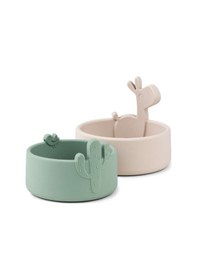 Resim Done By Deer - Lalee - 2'li Silikon Kase Seti - Bej/yeşil 