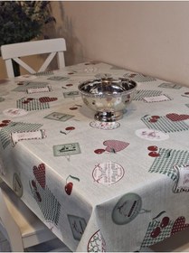 Resim Elyaflı Pvc Muşamba - Desenli Silinebilir Masa Örtüsü Kahverengi Mrl177 140 X 240 