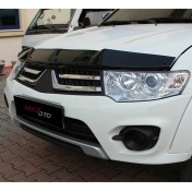 Resim MKG Mitsubishi L200 2003 - 2015 Ön Kaput Koruyucu Rüzgarlığı Piano Black 3.2 mm Kalın Plastik 