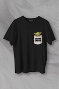 Resim Kendim Seçtim The Mandalorian Bebek Yoda Cep Tasarımı Baskılı Tişört Unisex T-shirt 