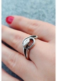 Resim Antik Gümüş Kaplama Yılan Şekilli El Yapımı Ayarlanabilir Yüzük - 515937180 Çok Renkli 