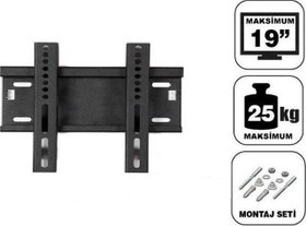 Resim Achill 19'' - 49 Ekran Sabit Tv Askı Aparatı Tüm Tv 'ler İçin - Su Terazili 