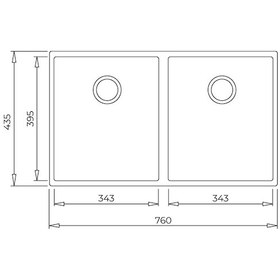 Resim Teka Square 2B 760 Tg Çift Hazneli Tezgahaltı Tegranite Eviye - Arctic White - 115260028 