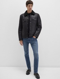 Resim Mavi - Siyah Suni Deri Ceket 0110460-71379 Siyah 