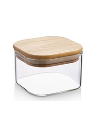 Resim Mien 4'lü Cam Bambu Kapaklı Kahvaltılık M-0002 Ahşap 