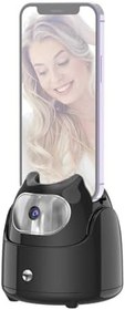 Resim Masaüstü Gimbal Selfie Sabitleyici, fon için 360° Dönüşlü Robot Kameraman için Yapay Zeka Otomatik Yüz Takibi, Siyah için Uygulamaya Gerek Yok 