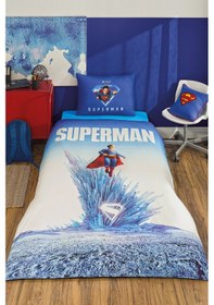 Resim Özdilek Superman Genesis Tek Kişilik Lisanslı Lastikli Çarşaf Çocuk Nevresim Takımı Mavi 