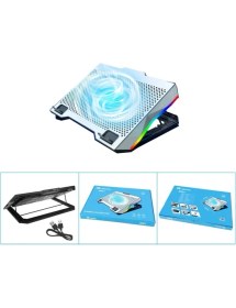 Resim Givecool S601 Rgb Laptop Soğutucu 6 Kademe Yükseklik 1 Fan 16CM Alüminyum Soğutma Standı 