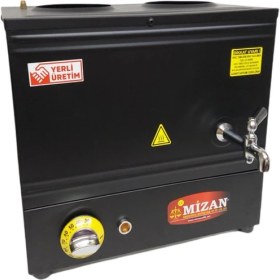 Resim Mizan Çift Demlik 20 Lt. Pleytsiz Çay Kazanı - Elektrikli Siyah Kahveci Ocağı 