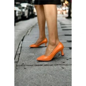 Resim Kadın Sity Turuncu 6 cm Ince Topuklu Stiletto 