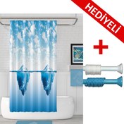 Resim Iceberg Banyo Perdesi + Askı Hediyeli 180x200 