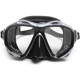 Resim Moveevo Yüksek Kaliteli Dalış Maskesi - Geniş Görüş Alanlı, Anti-buğulu Camlı, Rahat Silikon Etekli Gümüş - Siyah 