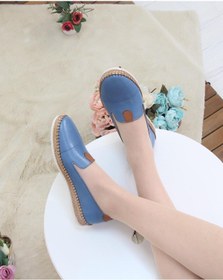 Resim Nesil Shoes Syg P01 Mavi Hakiki Deri Kadın Ayakkabı 