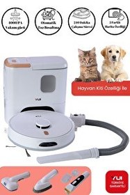 Resim Yui RS16 Pro Max Pet Kit Özellikli Akıllı Robot Vacuum & Mop Süpürge Beyaz 