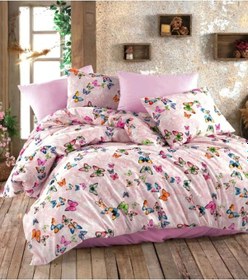 Resim Çift Kişilik Pembe Kelebek Yorgan Kılıfı 2 Adet Yastık Kılıfı Pembe 