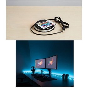 Resim 2 Metre Kumandalı Usb Led Şerit Işık Renk Ayarlı Dekoratif Ortam Ve Ambiyans Aydınlatması Çok Renkli 