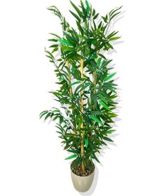 Resim Cihan Çiçekçilik Yapay Yapraklı Bambu Ağacı 3 Bambu'lu 140 Cm 