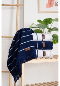 Resim Pierre Cardin 4'lü Yüz Havlusu Elegance Lacivert-beyaz Çok Renkli 