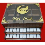 Resim 3 Katlı Çekmeceli Saat Ve Tesbih Ve Takı Dolabı 