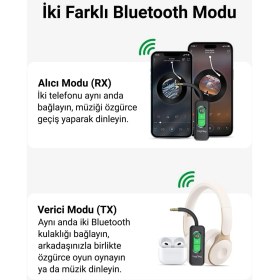 Resim Hype Store Veggieg Aux Bluetooth 5.4 Transmitter & Receiver Kablosuz Ses Adaptörü 