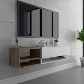Resim Myniture Duvara Monte Tv Sehpası Beyaz Çırağan S6105-1 