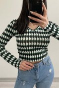 Resim İstangül Butik V Yaka Desenli Bluz 